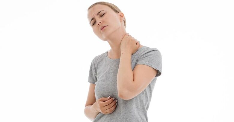 Schmerzen bei zervikaler Osteochondrose.